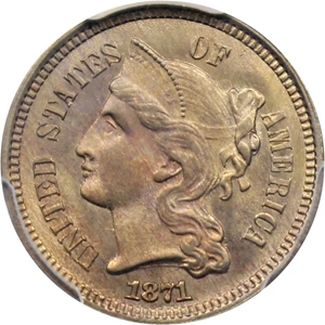 image for: 1871 3cN PCGS MS66