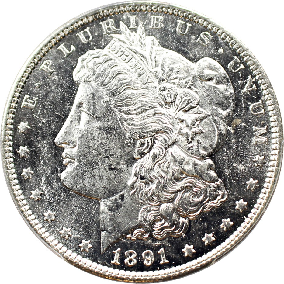 image for: 1891-CC $1 PCGS MS62 DMPL