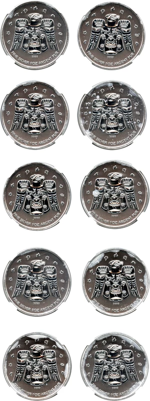 image for: Canada: Lot of 10 2009 $5 Vancouver 2010 Olympics NGC MS69