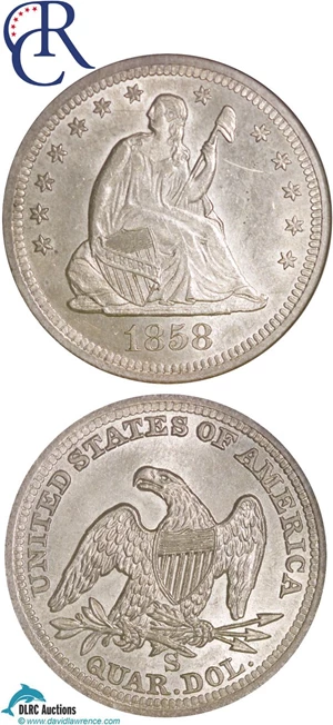 image for: 1858-S 25c NGC MS62
