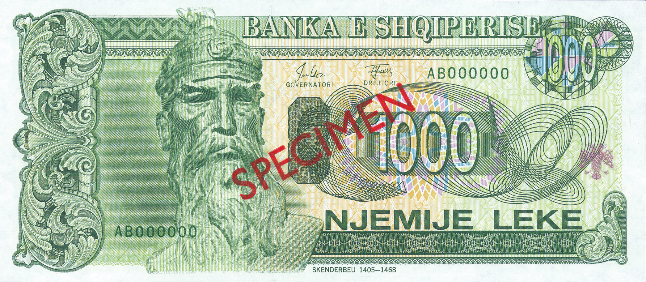  Diagonal red SPECIMEN ovpt front/back; all-zero s/n 