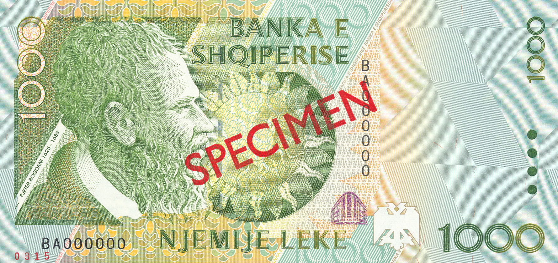  Diagonal red SPECIMEN ovpt front/back; horizontal red # ovpt lower left; all-zero s/n 