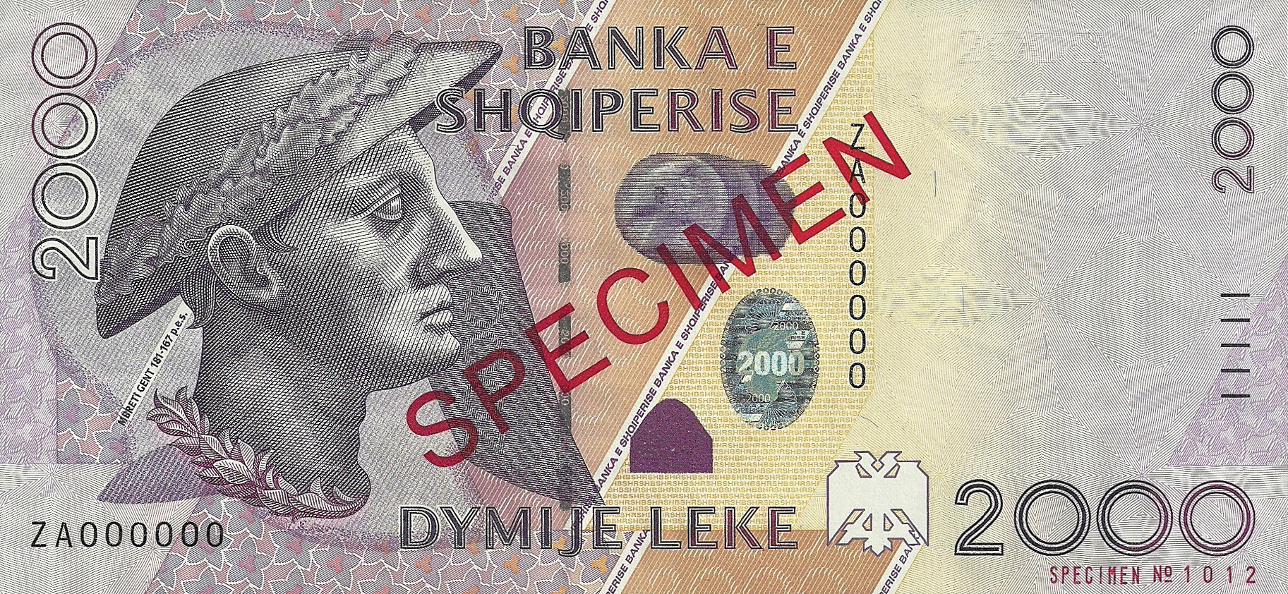  Diagonal red SPECIMEN ovpt front/back; horizontal red SPECIMEN NO # ovpt lower right; all-zero s/n 