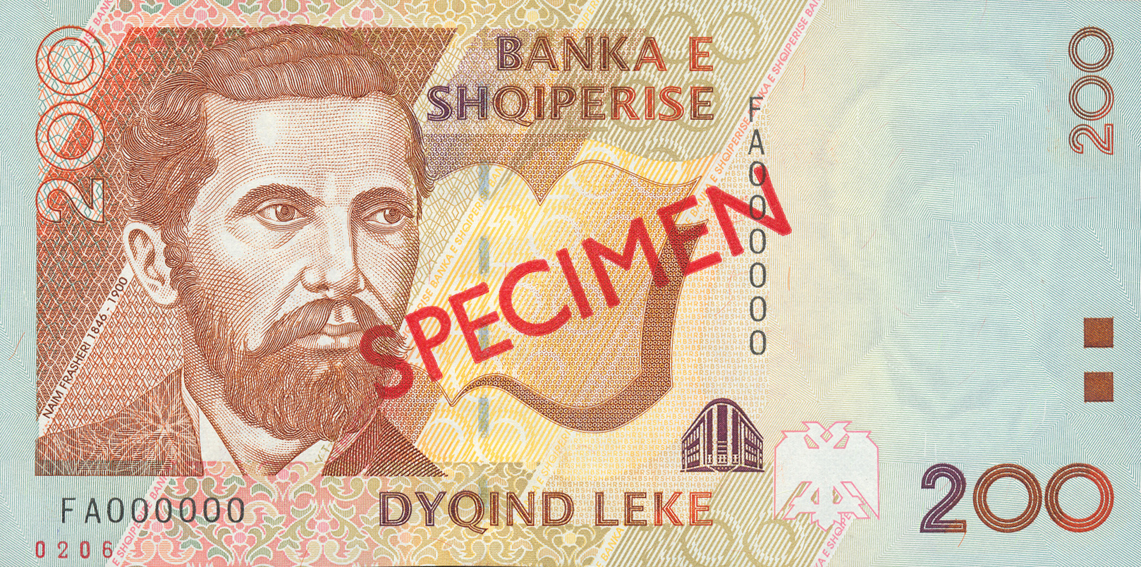  Diagonal red SPECIMEN ovpt front/back; horizontal red # ovpt lower left; all-zero s/n 