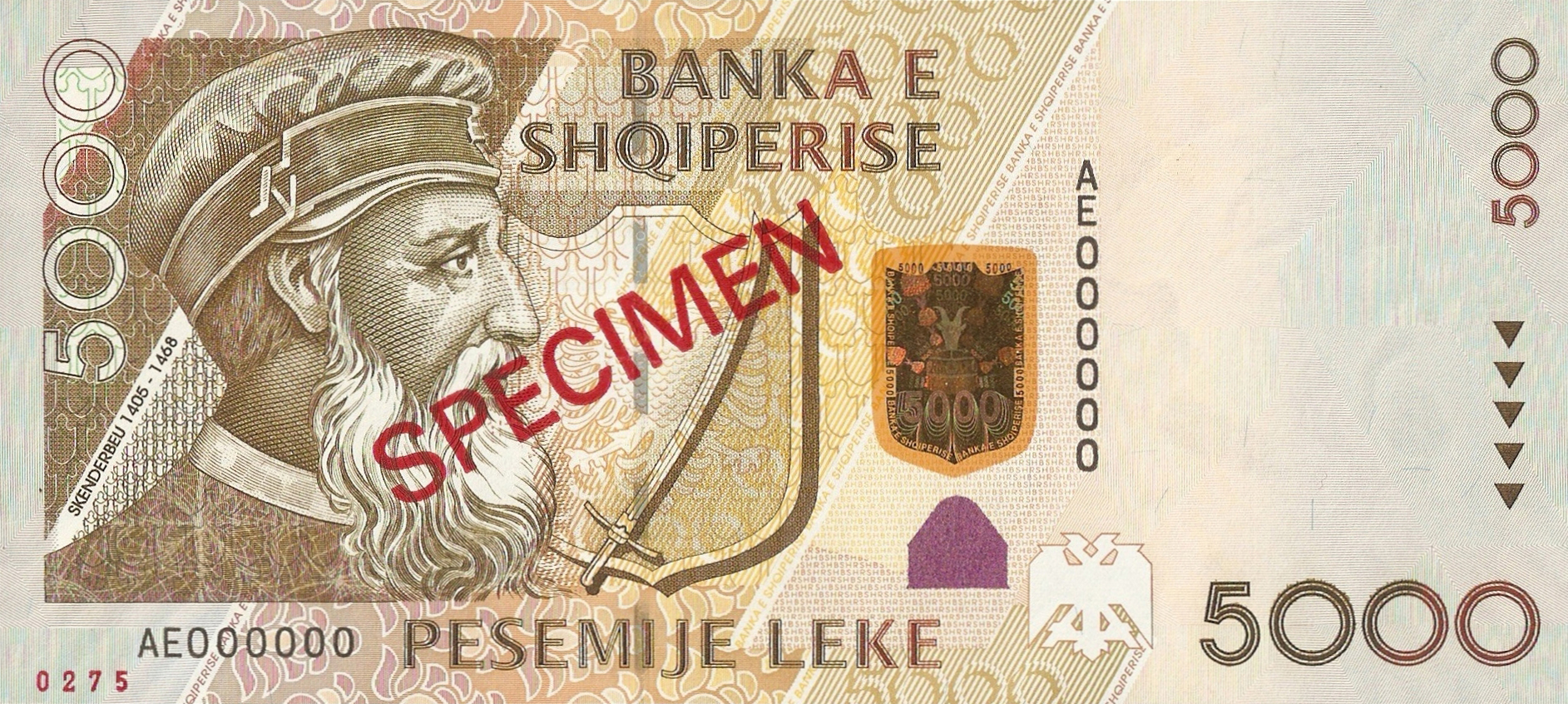  Diagonal red SPECIMEN ovpt front/back; horizontal red # ovpt lower left; all-zero s/n 