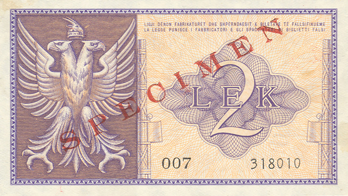  Diagonal red SPECIMEN ovpt front/back; normal s/n 