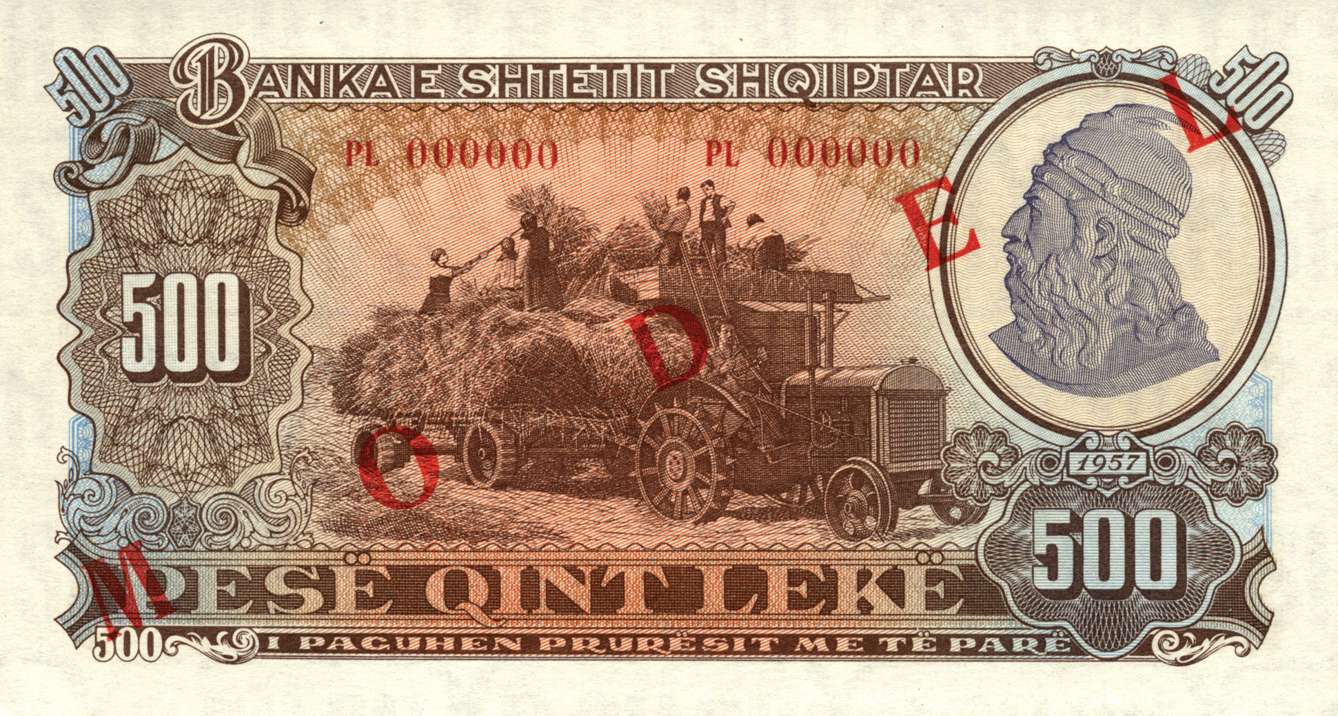  Diagonal red MODEL ovpt front/back; all-zero s/n 