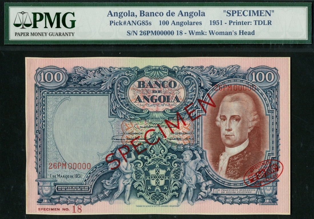  Diagonal red SPECIMEN and DLR oval ovpt front; horizontal red SPECIMEN No # ovpt lower left; all-zero s/n 