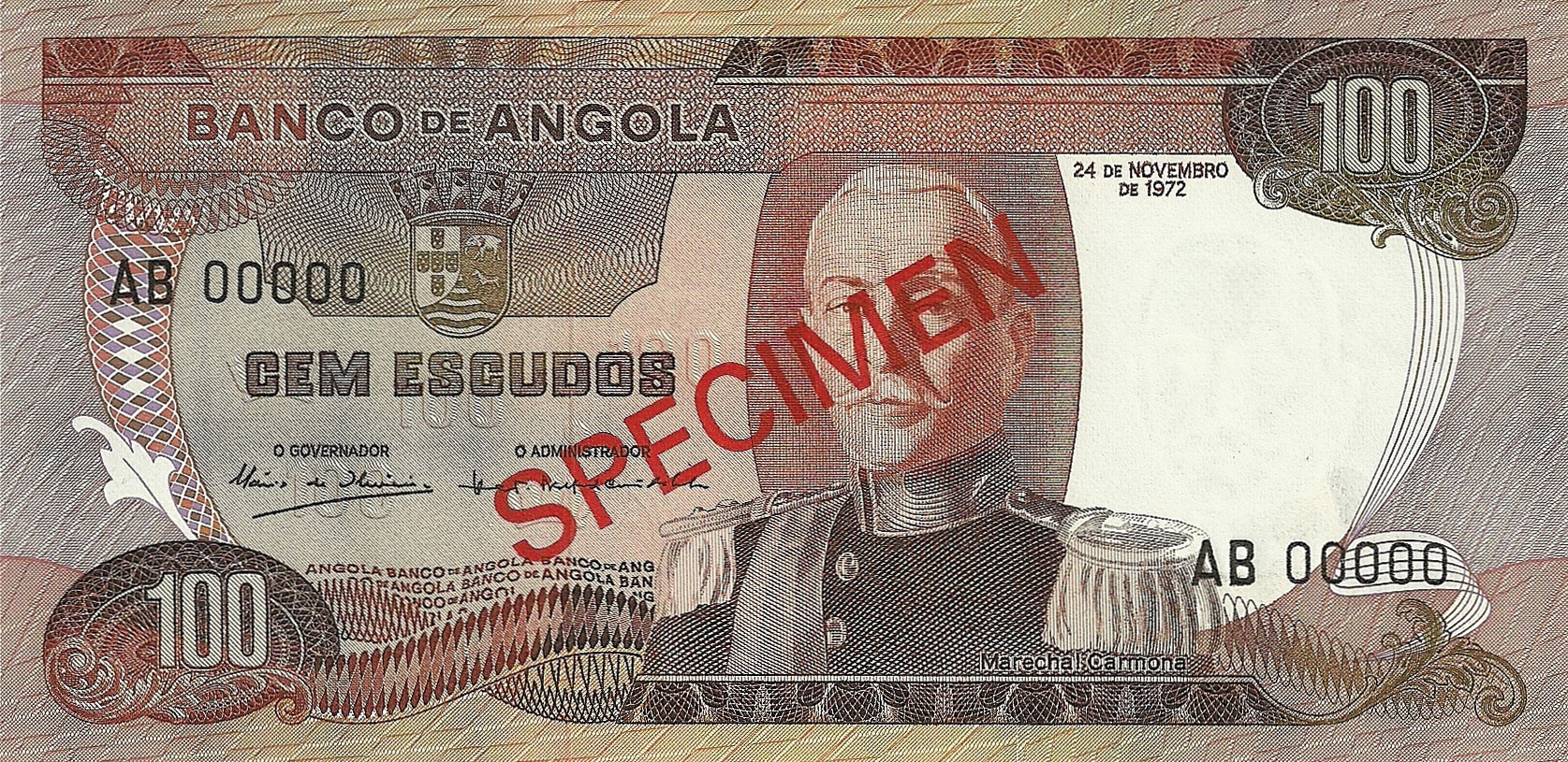  Diagonal red SPECIMEN ovpt front/back; all-zero s/n 