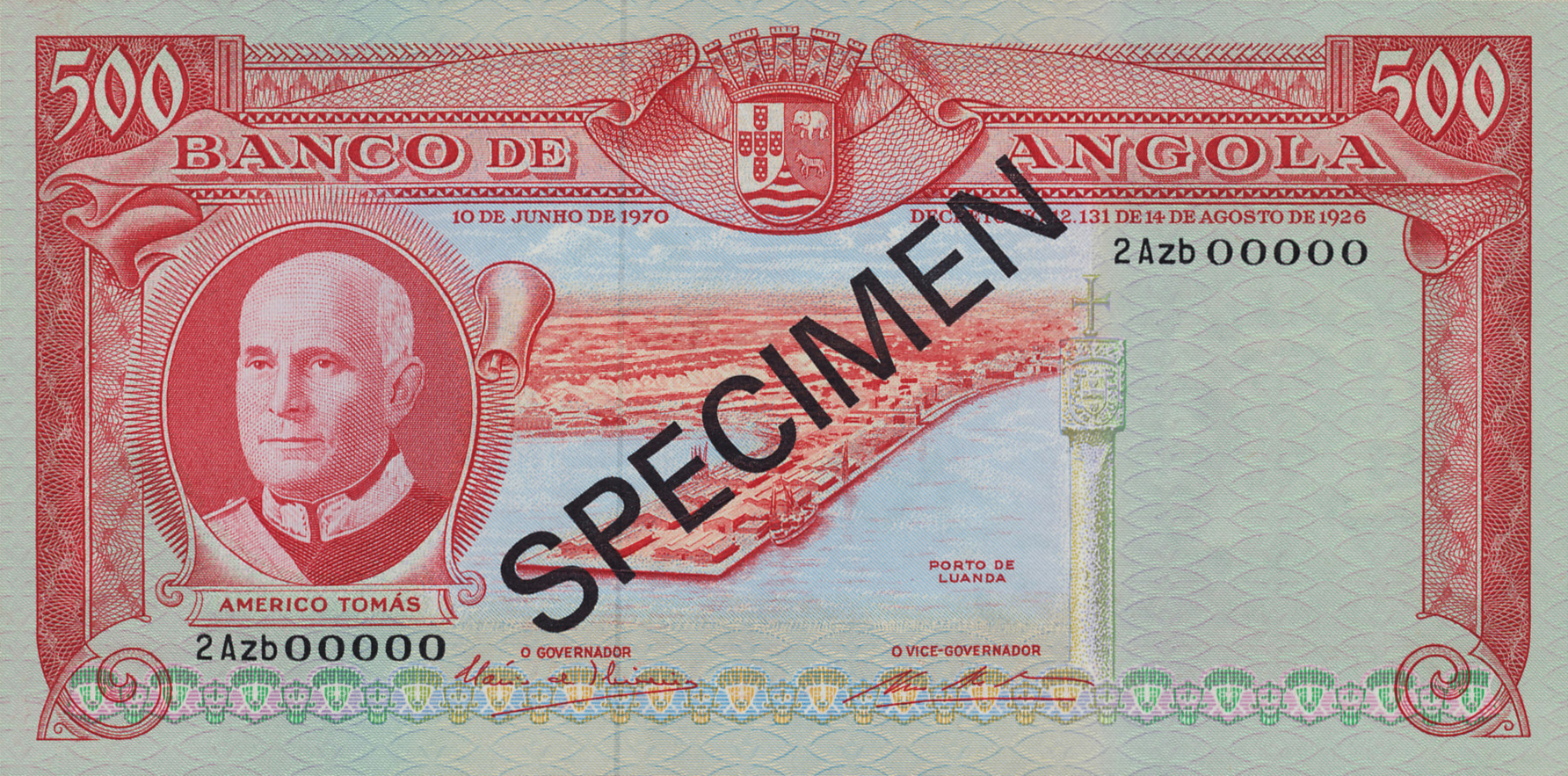  Diagonal black SPECIMEN ovpt front/back; all-zero s/n 