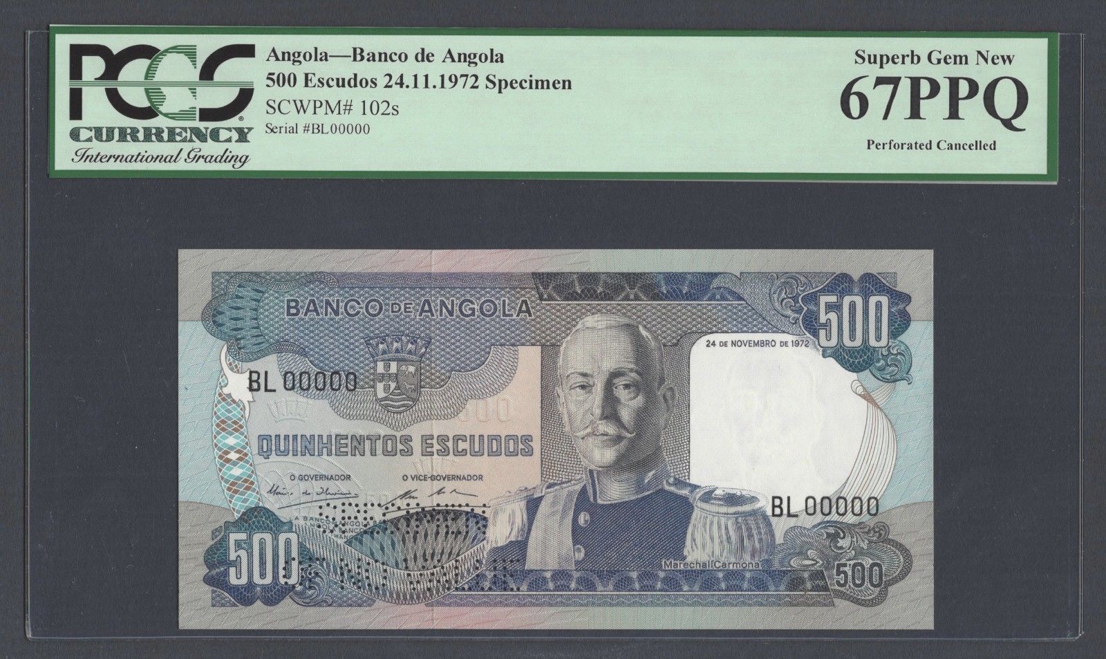  Horizontal SPECIMEN / OF NO VALUE perf; all-zero s/n 