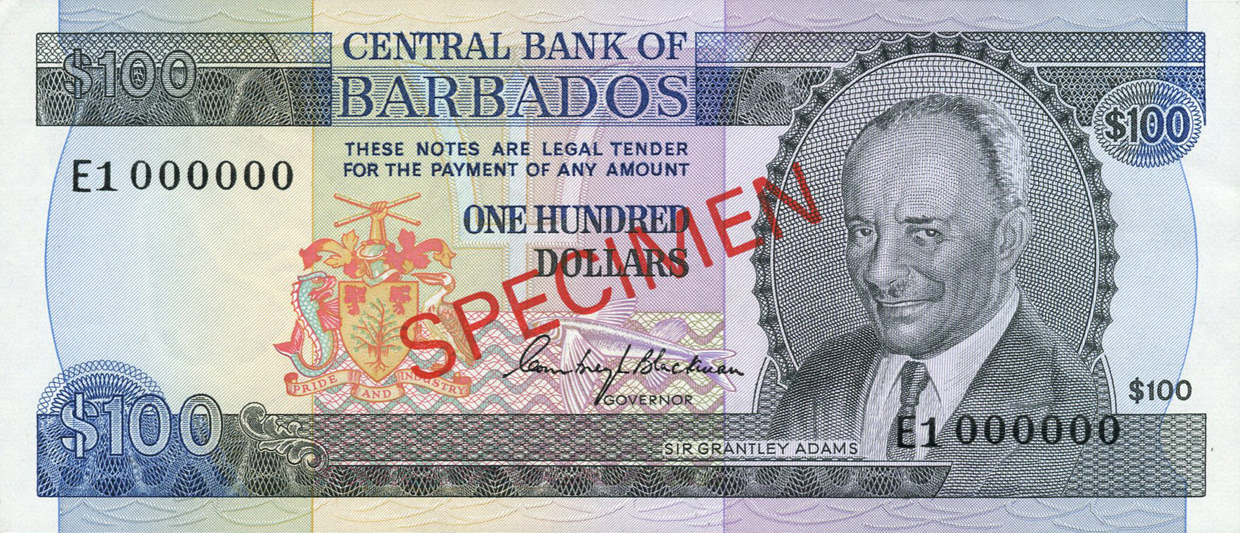  Diagonal red SPECIMEN ovpt front/back; all-zero s/n 