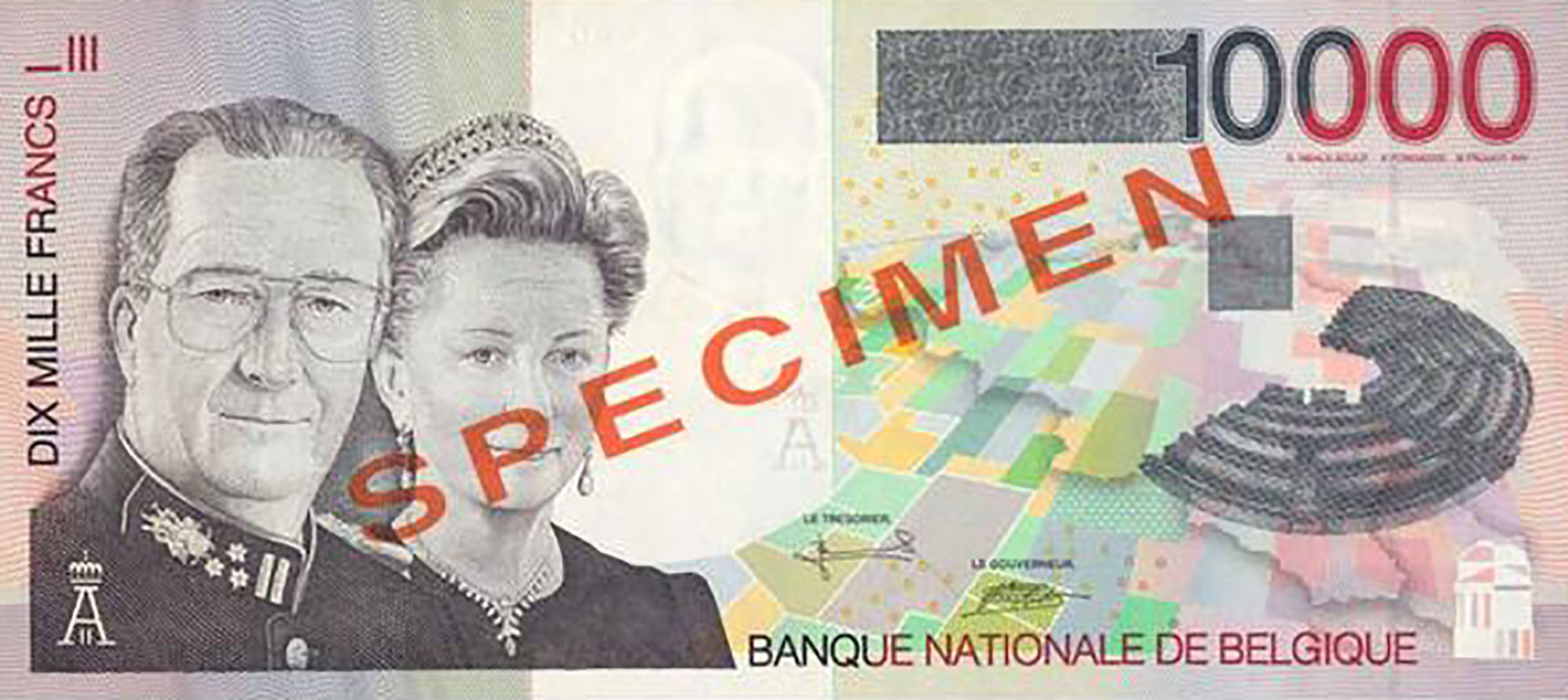  Diagonal red SPECIMEN ovpt front/back; horizontal red # ovpt upper right back; all-zero s/n 