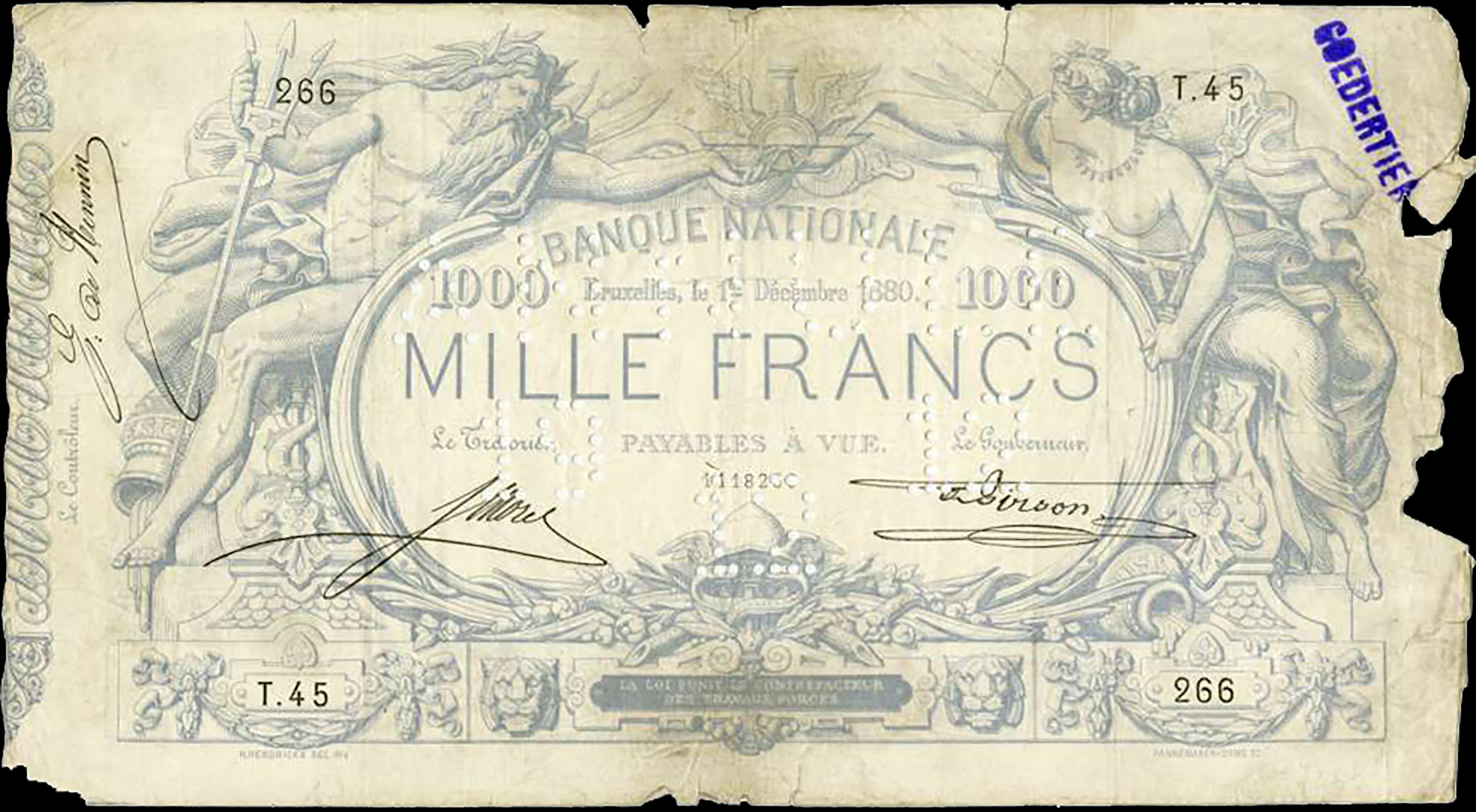  04 06 1877 - 30 12 1880 Sig De Hennin/Morel/Pirson Series 37 - 45 