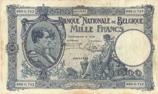  15 06 1922 - 14 10 1922 Sig Stacquet/Van der Rest Series 001 - 096 8,112,000 notes (all) 