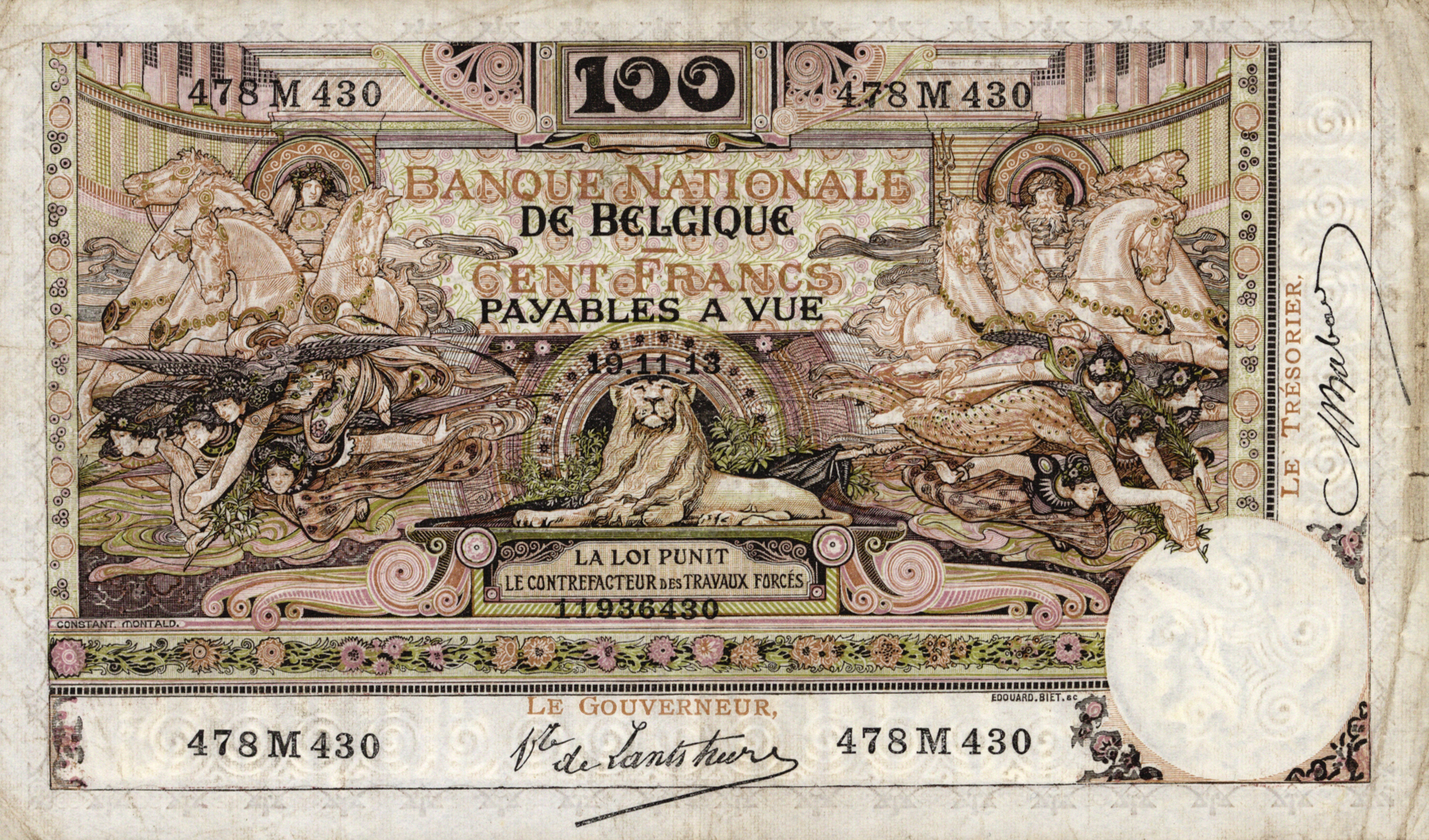  01 09 1913 - 19 11 1913 Sig De Lantsheere/Babau Series 448 - 478 