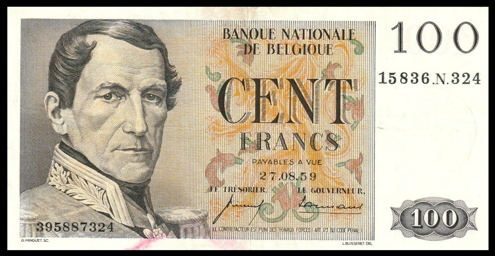  19 08 1957 - 25 08 1959 Sig Vincent/Ansiaux Series 7701 - 15836 