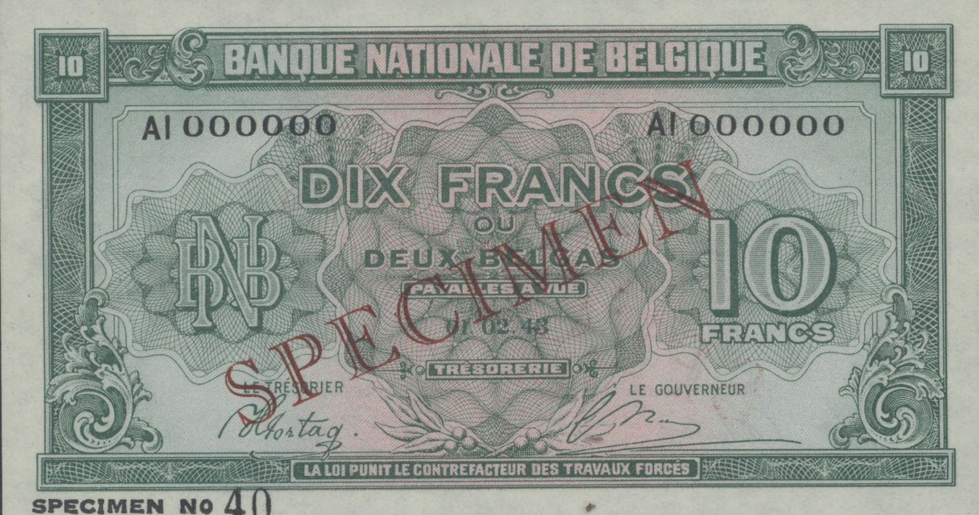  Diagonal red hollow SPECIMEN ovpt front/back; horizontal black SPECIMEN No # ovpt lower left front; all-zero s/n 