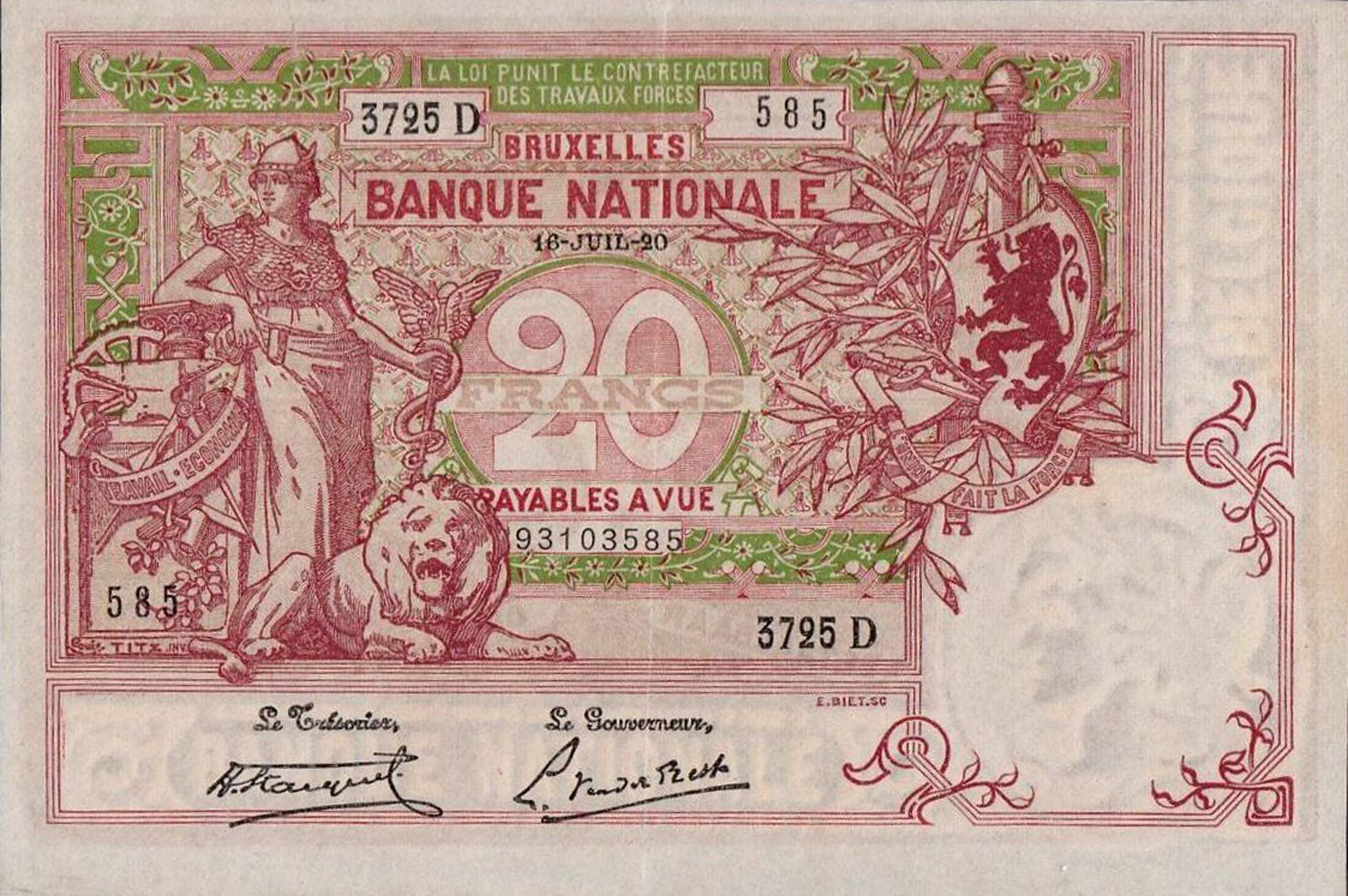  03 01 1919 - 19 07 1920 Sig Stacquet/Van der Rest Series 2653 - 3725 