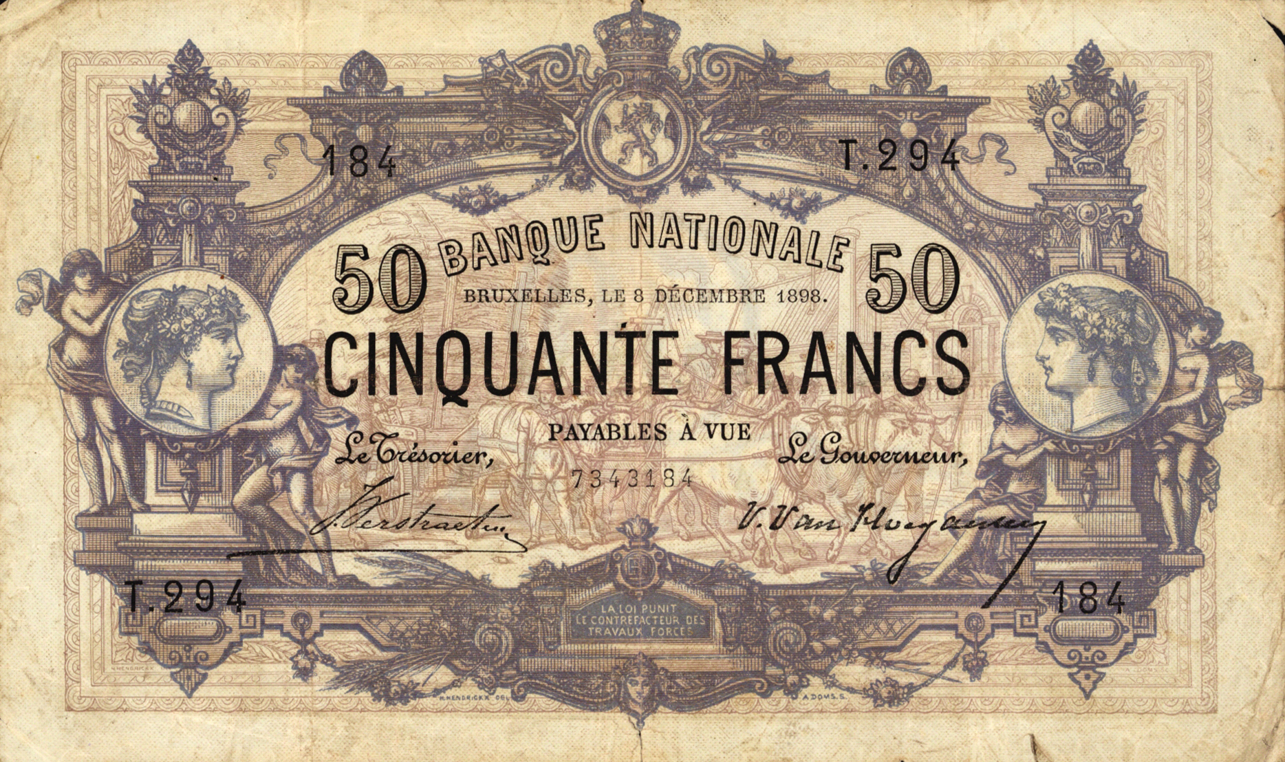  01 09 1891 - 08 12 1898 Sig Verstraeten/Van Hoegaerden Series 287 - 294 