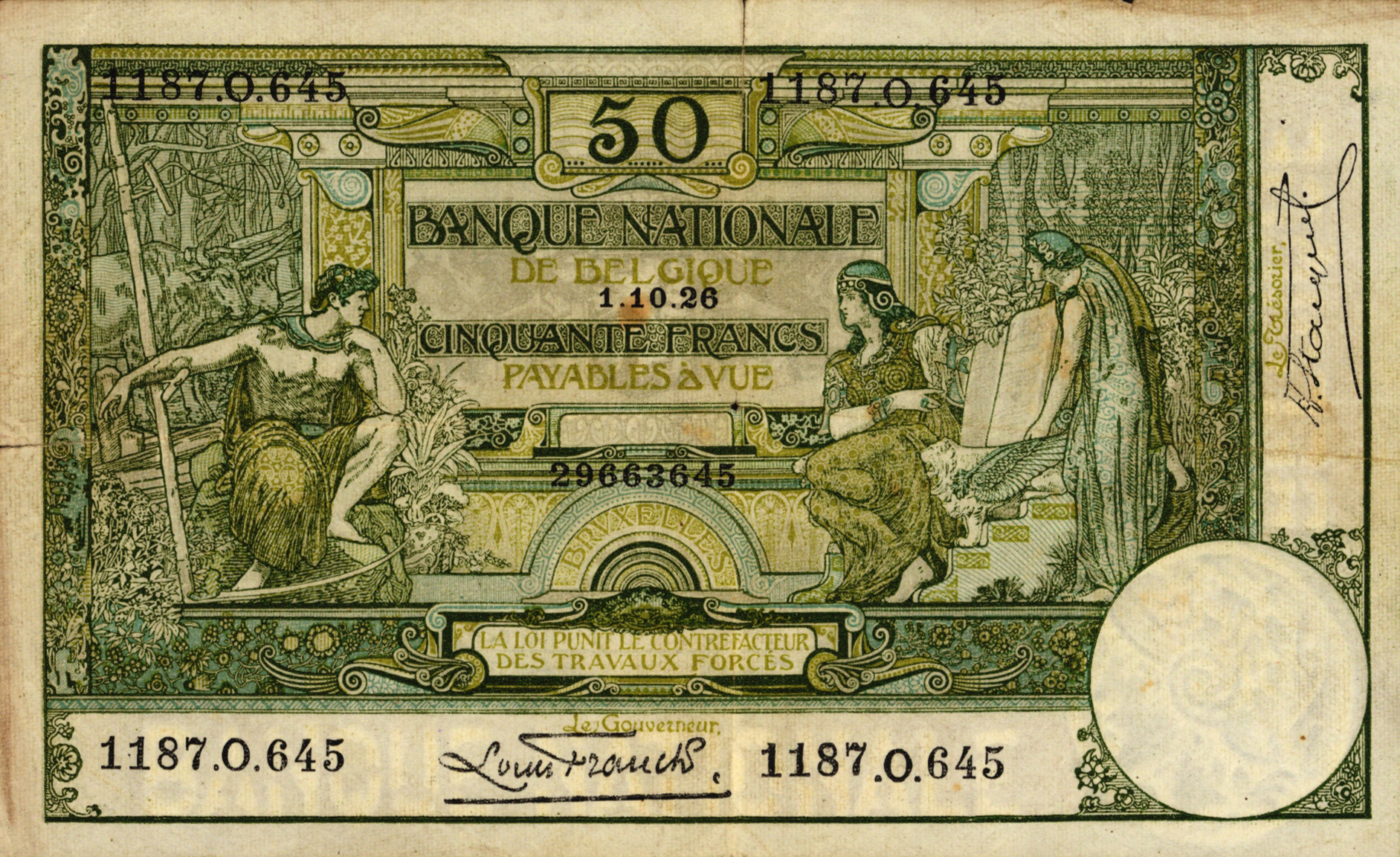  01 10 1926 Sig Franck/Stacquet Series 1187 