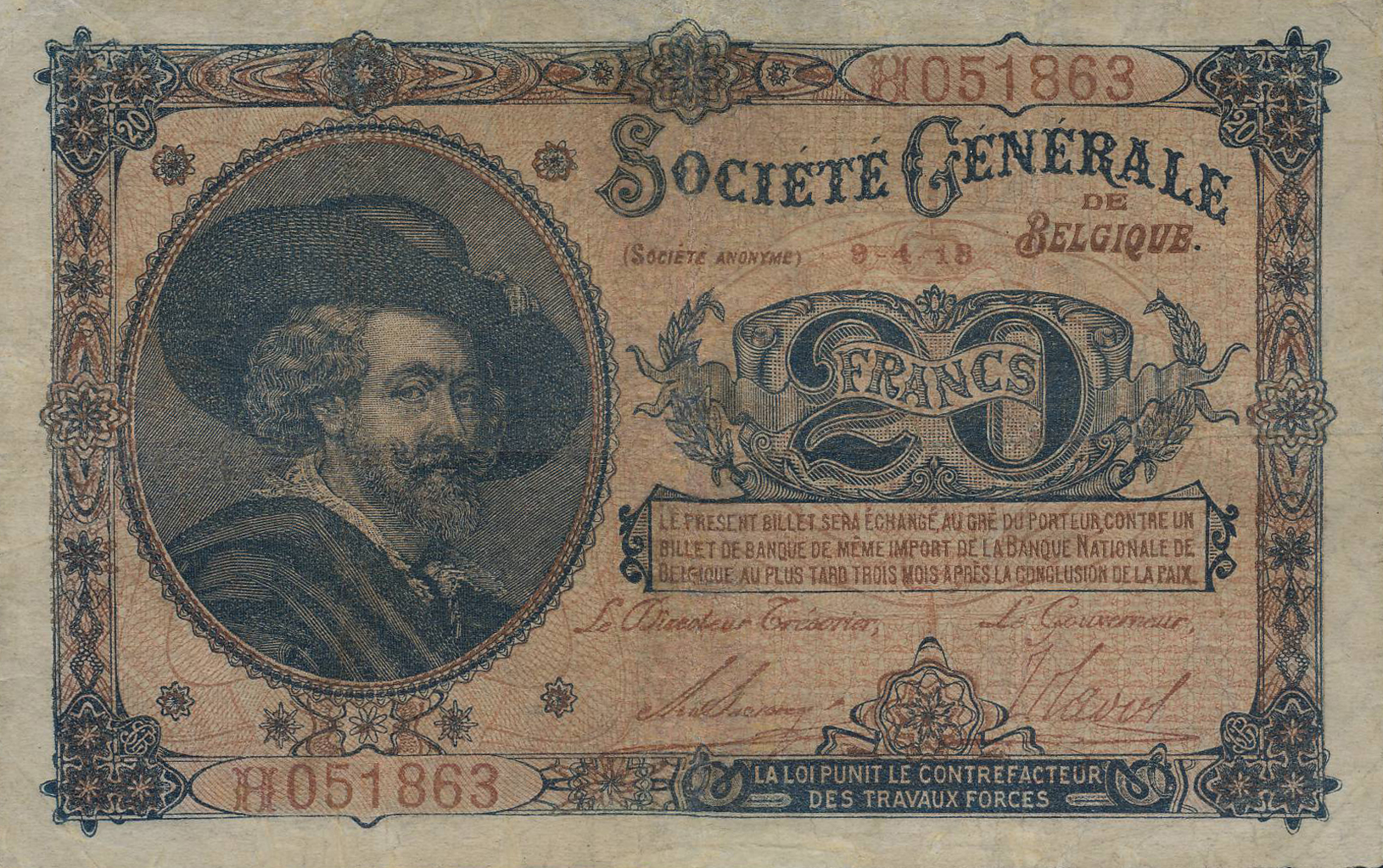  01 02 1915 - 11 10 1918 Sig 1: Serruys/Jadot Series A - H 9,744,000 notes 