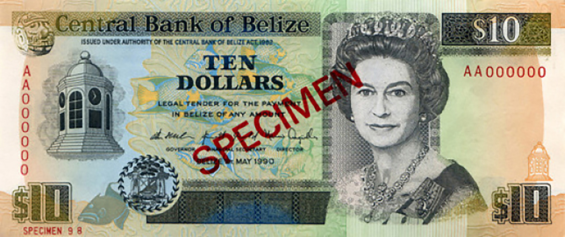  Diagonal red SPECIMEN ovpt front/back; horizontal red SPECIMEN No # ovpt lower left front; all-zero s/n 