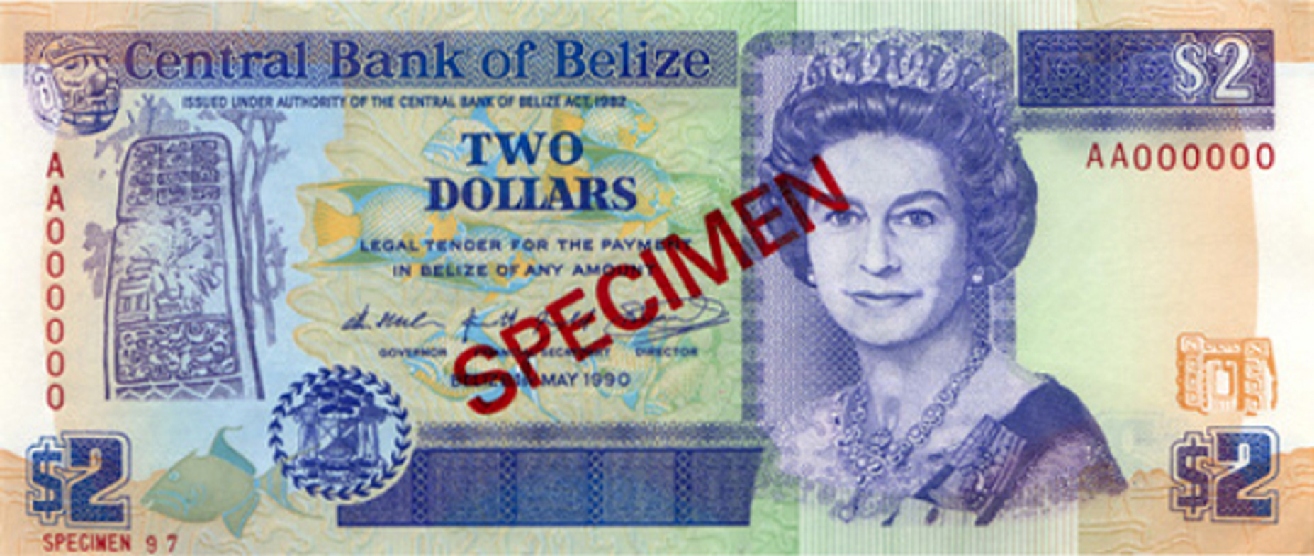  Diagonal red SPECIMEN ovpt front/back; horizontal red SPECIMEN No # ovpt lower left front; all-zero s/n 