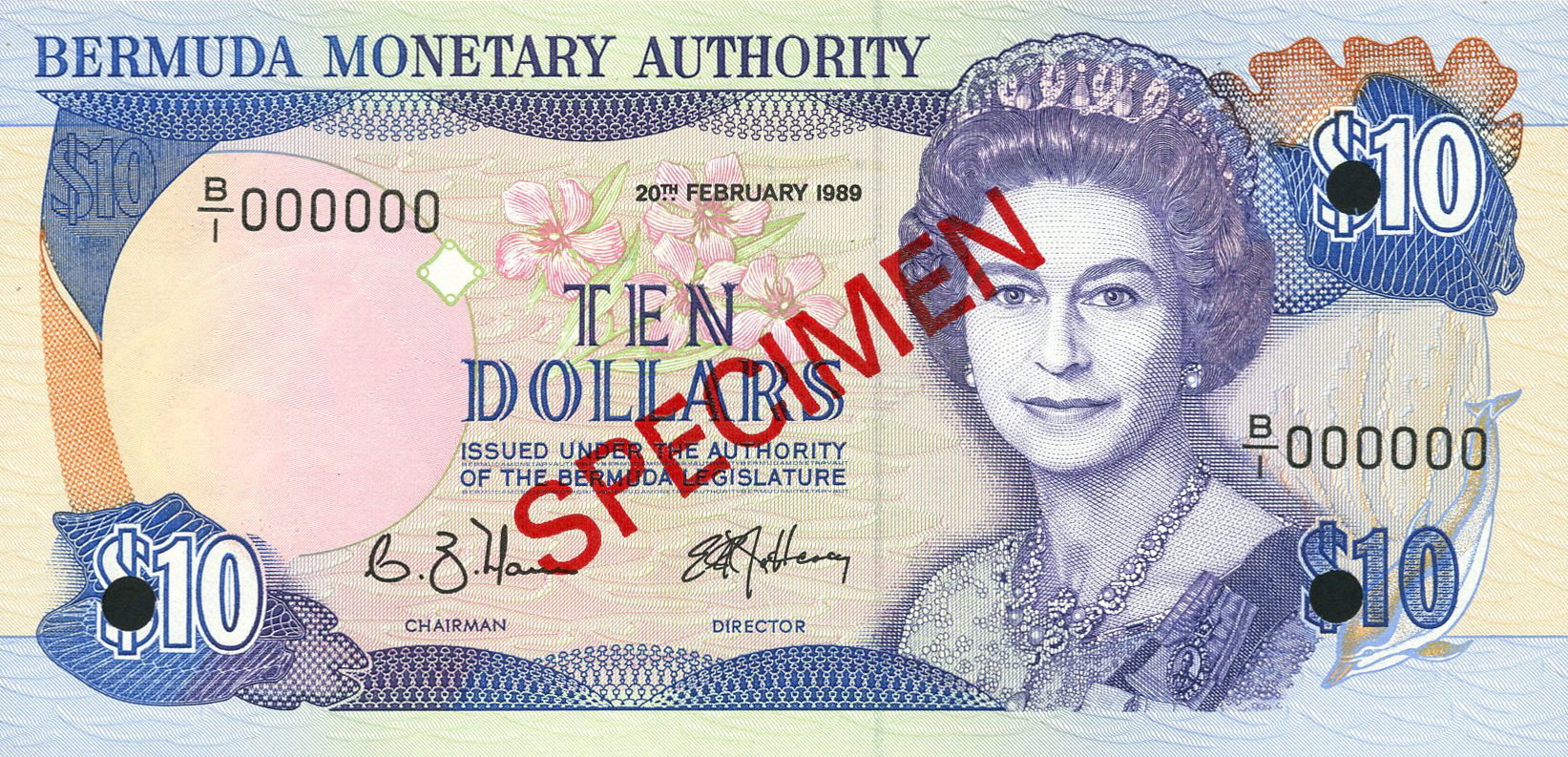  Diagonal red SPECIMEN ovpt front/back; all-zero s/n 