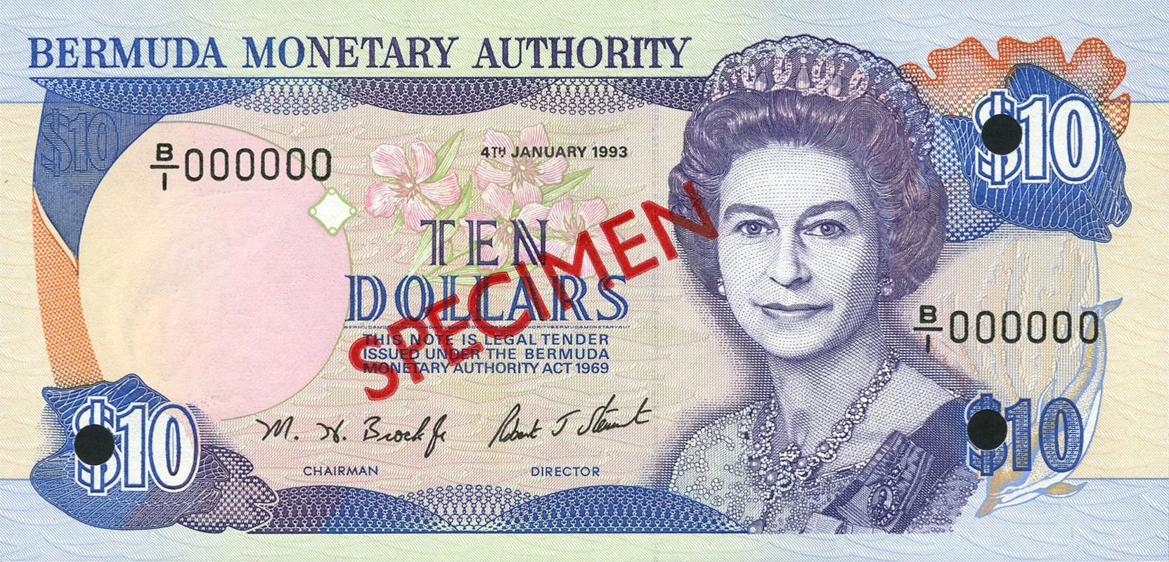  Diagonal red SPECIMEN ovpt front/back; all-zero s/n 