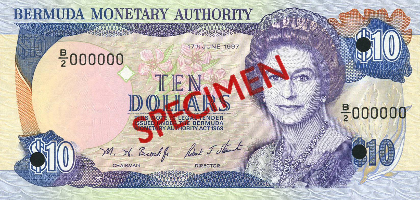  Diagonal red SPECIMEN ovpt front/back; all-zero s/n 