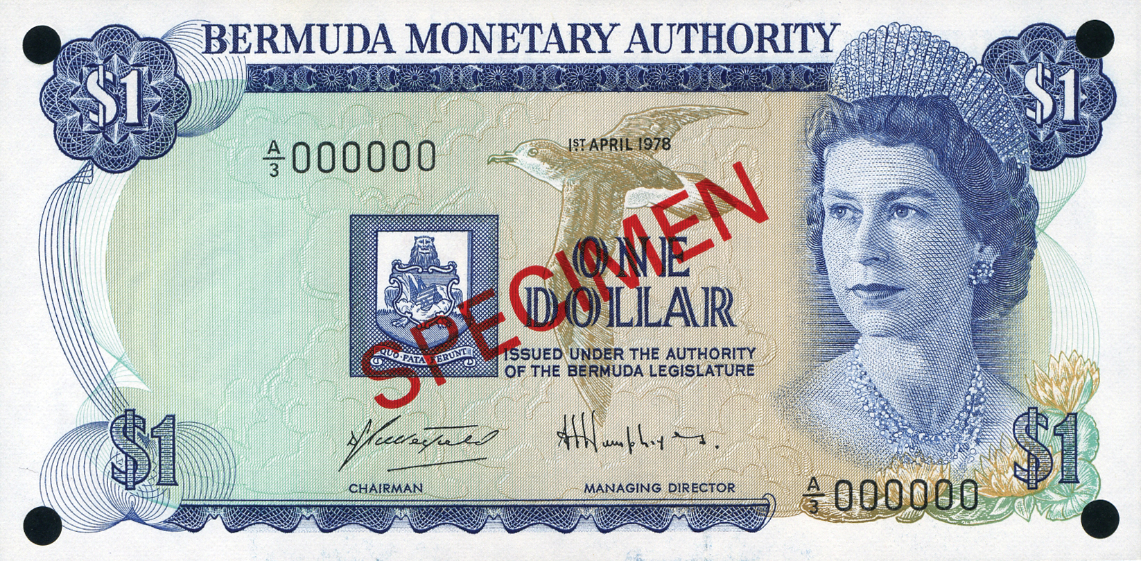  Diagonal red SPECIMEN ovpt front/back; all-zero s/n 