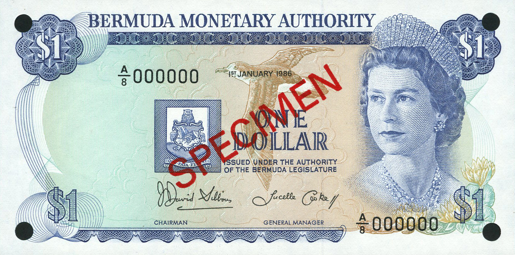  Diagonal red SPECIMEN ovpt front/back; all-zero s/n 