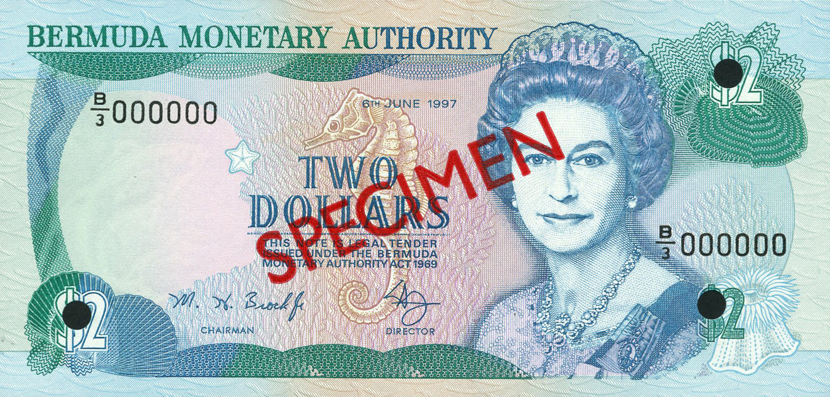  Diagonal red SPECIMEN ovpt front/back; all-zero s/n 