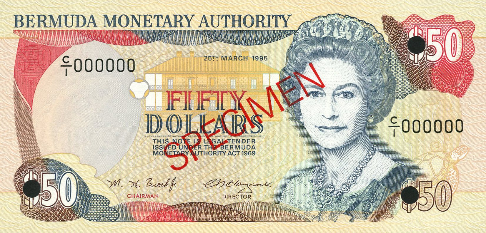  Diagonal red SPECIMEN ovpt front/back; all-zero s/n 