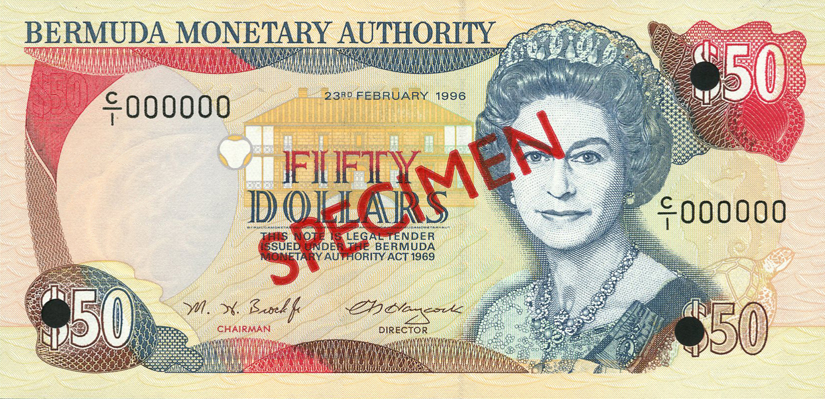  Diagonal red SPECIMEN ovpt front/back; all-zero s/n 