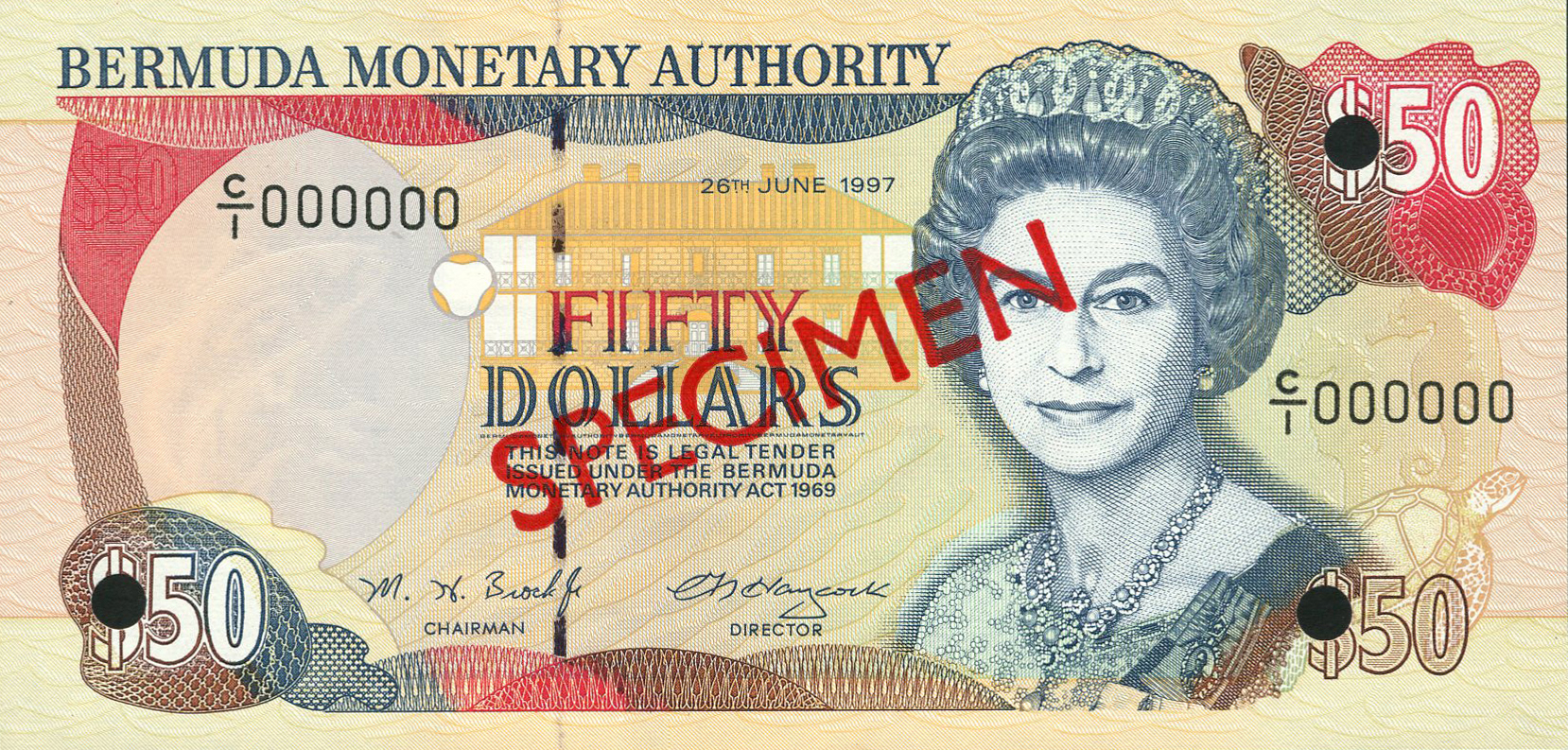  Diagonal red SPECIMEN ovpt front/back; all-zero s/n 