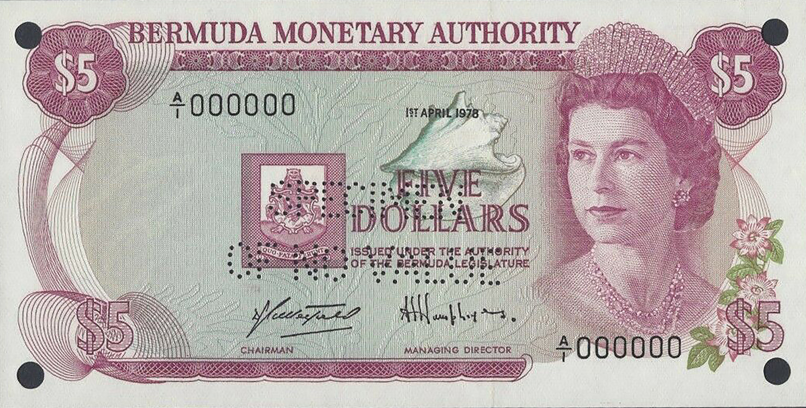  Horizontal SPECIMEN / OF NO VALUE perf; all-zero s/n 