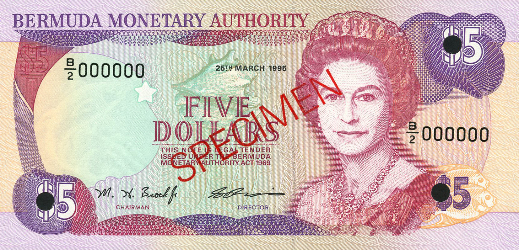  Diagonal red SPECIMEN ovpt front/back; all-zero s/n 