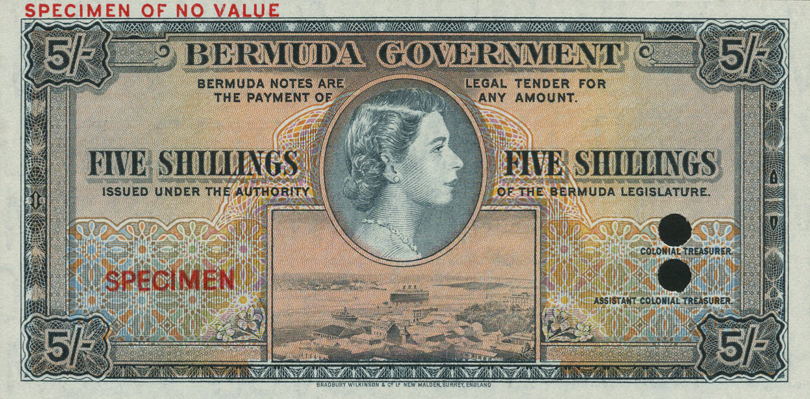  Blue-gray; horizontal red SPECIMEN ovpt front/back; horizontal red SPECIMEN OF NO VALUE ovpt upper left front/back; no date; no sig ; no s/n 