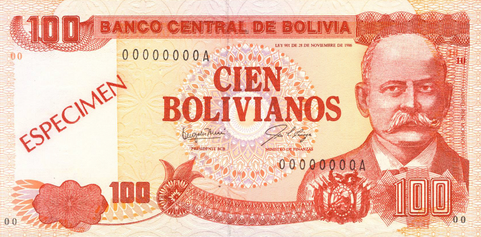  Diagonal red ESPECIMEN ovpt front/back; all-zero s/n 