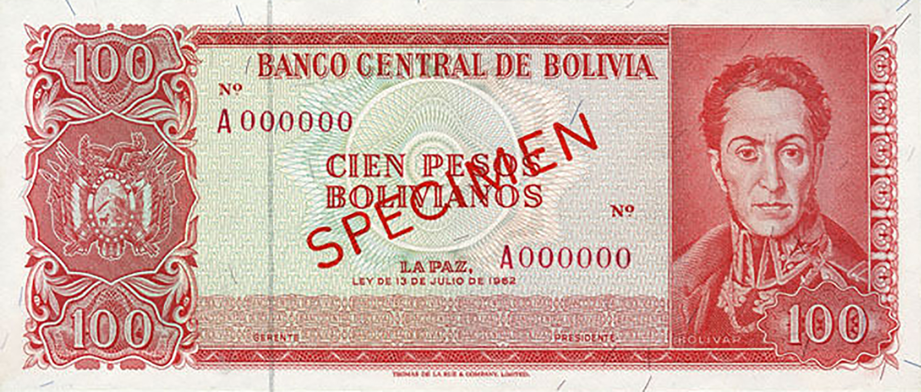  Diagonal red SPECIMEN ovpt front/back; no sig ; all-zero s/n 