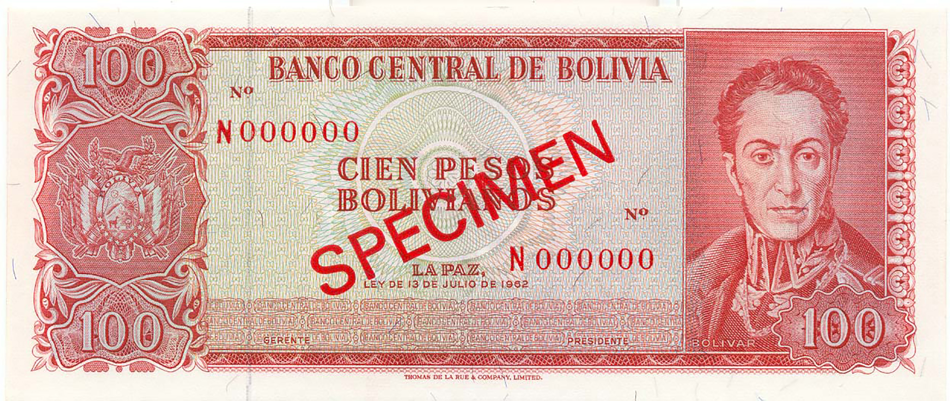  Diagonal red SPECIMEN ovpt front/back; no sig ; all-zero s/n 