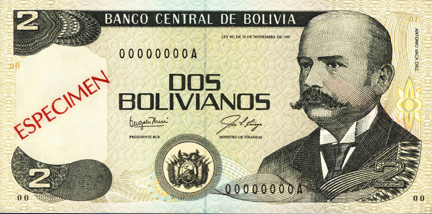  Diagonal red ESPECIMEN ovpt front/back; all-zero s/n 