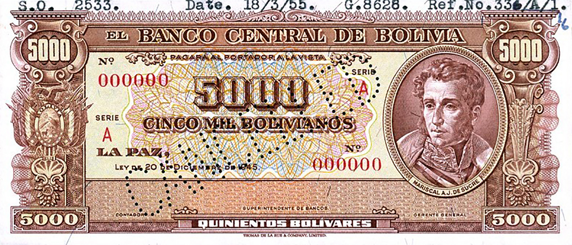  Diagonal CANCELLED perf; no sig ; all-zero s/n 