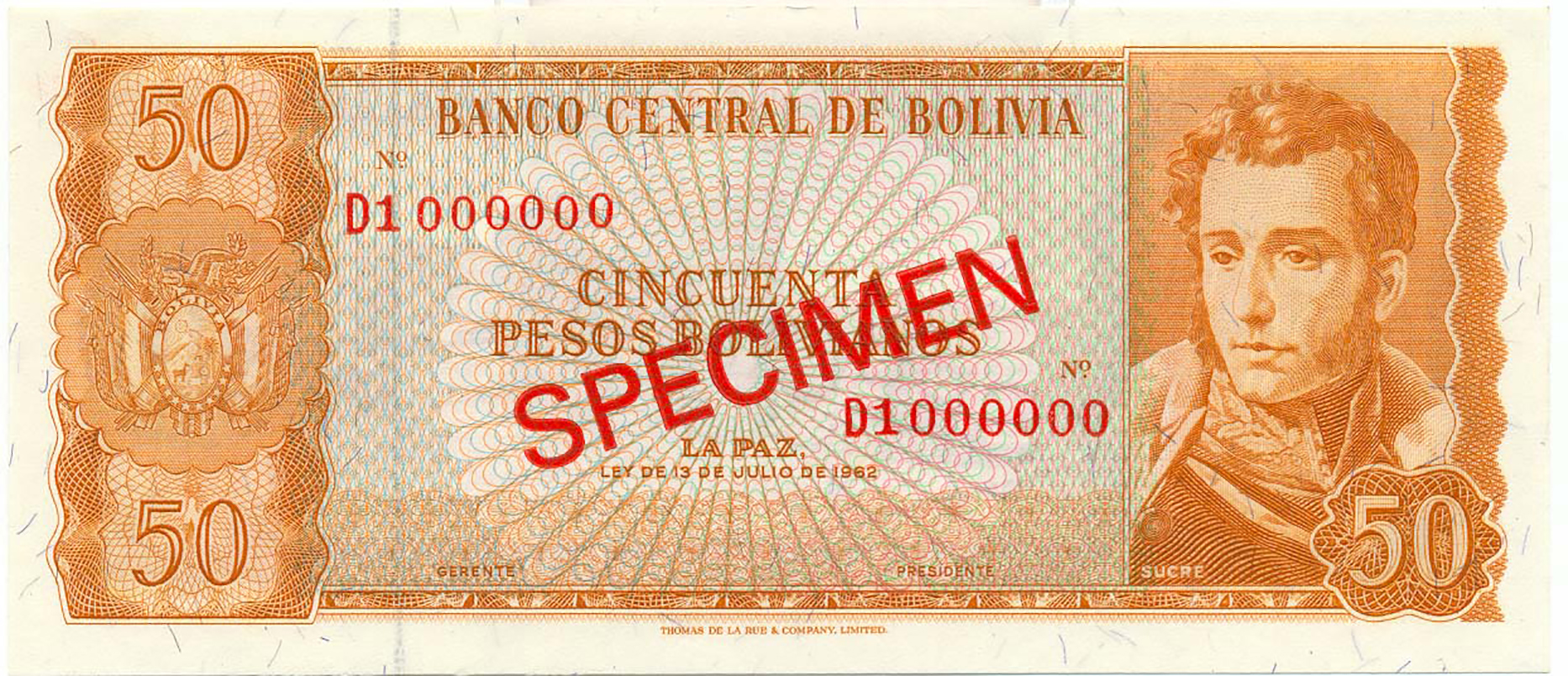  Diagonal red SPECIMEN ovpt front/back; no sig ; all-zero s/n 