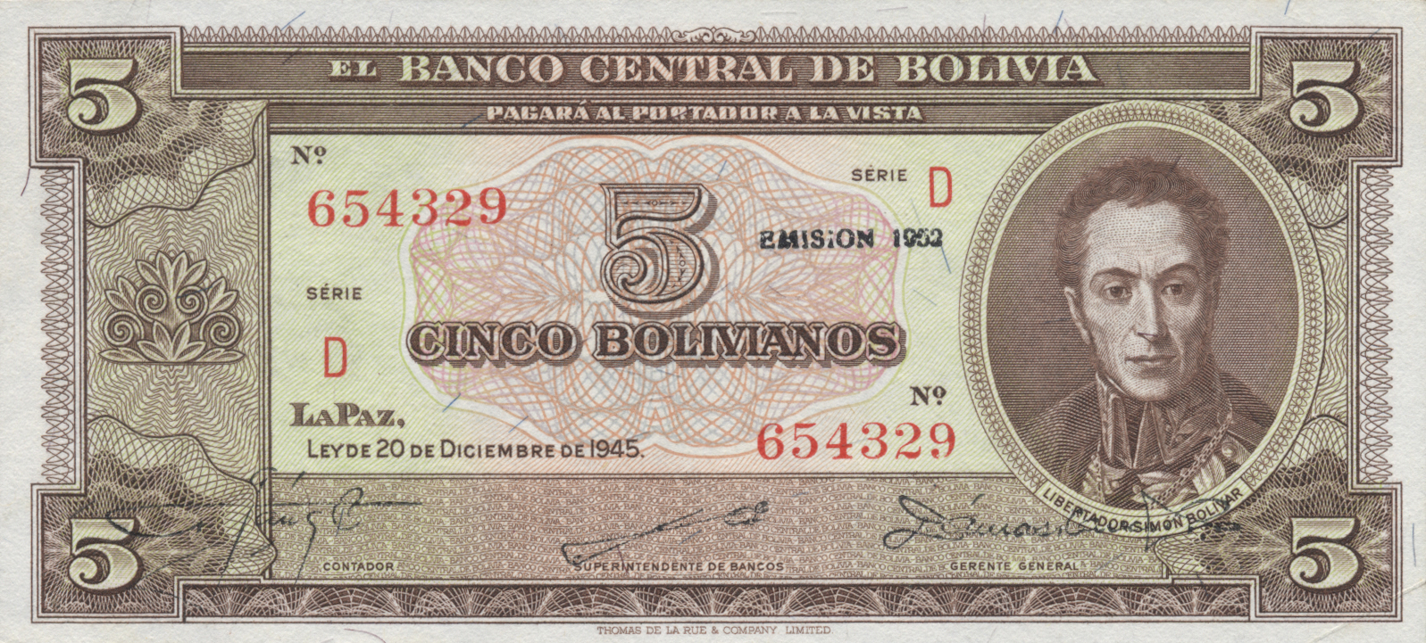  Horizontal black EMISION 1951 ovpt lower center front Series D Intro: 1951 