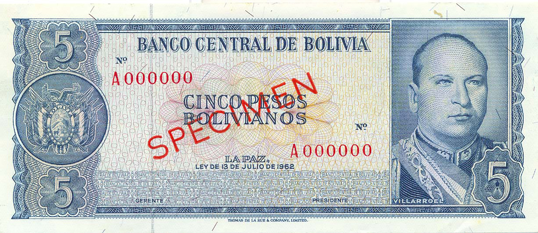  Diagonal thin red SPECIMEN ovpt front/back; no sig ; all-zero s/n 