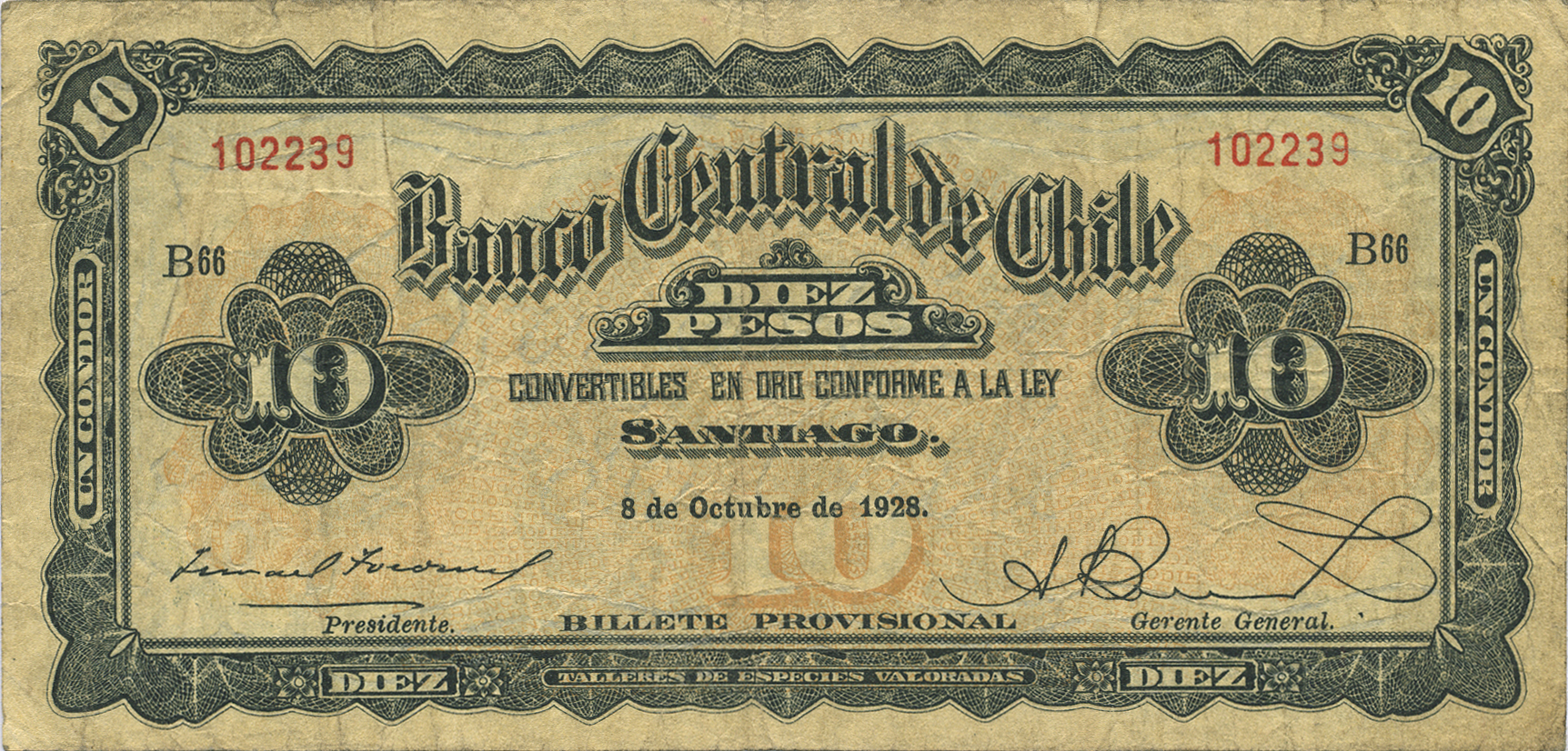  8 de Octubre de 1928 Series B66 - B77 