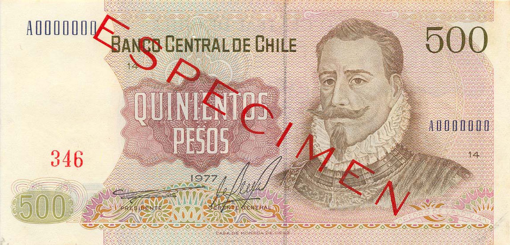  Diagonal red ESPECIMEN ovpt front/back; horizontal red # ovpt lower left front; all-zero s/n 